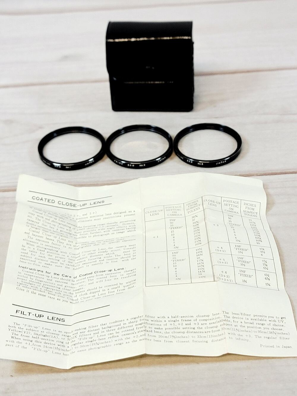 Prinz 52mm Closeup Lens Set #1, 2, 3 With Case and Manual Made in Japan